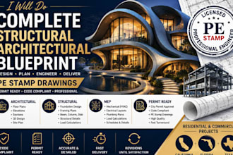 do complete structural, architectural, blueprint, pe stamp drawing