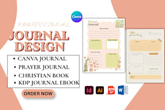 journal design, prayer journal, christian book kdp journal, canva journal