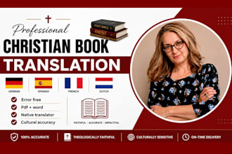 translate, proofread edit christian book to spanish german french native fluency