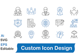 design clean outline icons, flat icons and custom icon sets