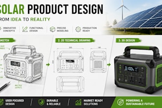 design solar panel equipment, renewable energy products, solar accesories design