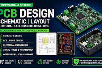 do pcb design schematic layout, electrical, electronic engineering, 3d cad model