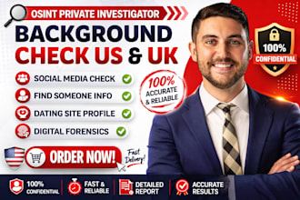 background check USA, UK people social media investigation and digital forensics