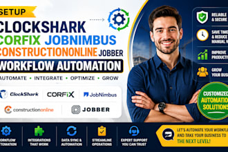 setup clockshark corfix jobnimbus constructiononline jobber workflow automation