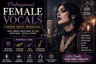 be your female vocalist, darkwave, dixieland, folk song, post punk, orchestral