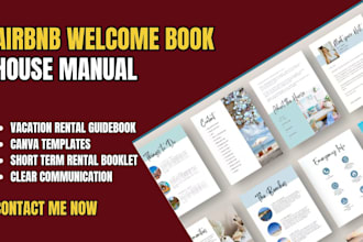 design airbnb property welcome booklet vacation rental house manual guidebook