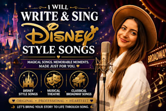 write and sing disney style songs, musical theatre, classical broadway songs