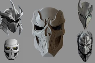 create custom 3d helmet and mask design for cosplay and 3d printing