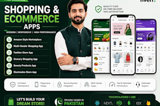 build market place app, store app, product app, pharmacy and mental health app
