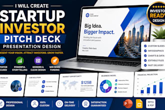 create startup investor pitch deck presentation design