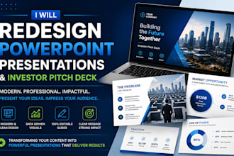 redesign powerpoint presentation and investor pitch deck