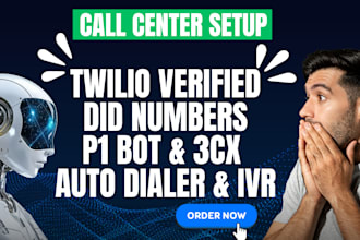 setup verified twilio telynx account sip trunk did number ivr bulk sms