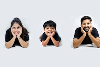 create a custom ai family triptych wall art from your photos