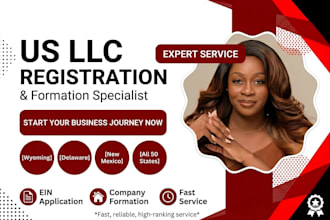 register US llc, ein,  company formation for delaware, wyoming, all 50 US states