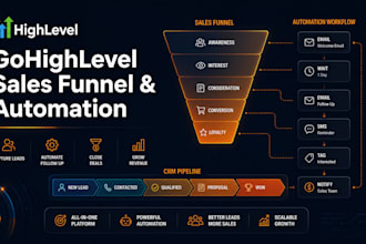 design a gohighlevel sales funnel and automation workflow