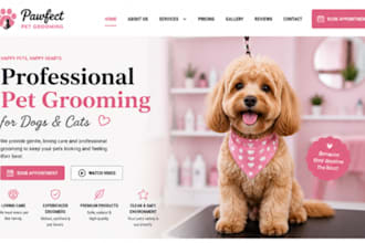 design wix pet grooming website dog grooming cat grooming website
