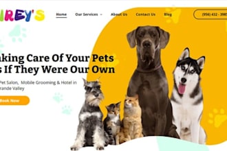 design wix pet saloon website dog spa pet nail trimming cat grooming website