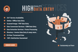 do professional quality data entry and web research work