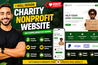design charity website nonprofit website donation website ngo wordpress website
