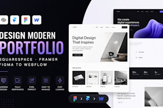 design modern squarespace framer portfolio website page layout figma to webflow