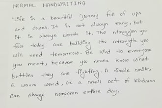 handwrite any text in any language neatly and clearly