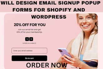 design email signup popup forms for shopify and wordpress