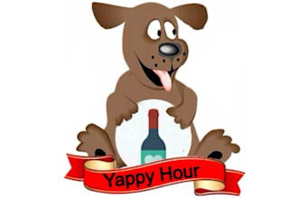 create a fun playful pet care logo for yappy hour