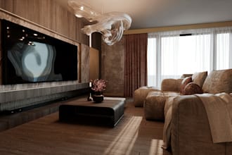 design floor plan and photorealistic interior render