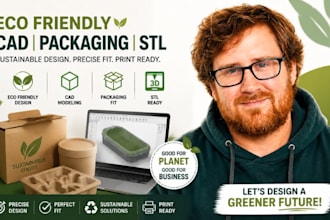 eco friendly product cad, packaging fit stl modeling expert service