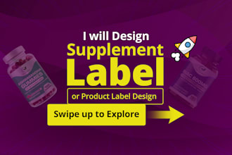 design supplement label or product label design