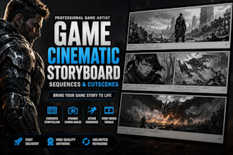 create cinematic game storyboard sequences and immersive cutscenes