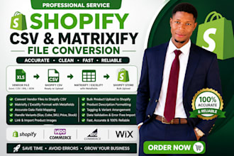 create shopify CSV and matrixify product upload files