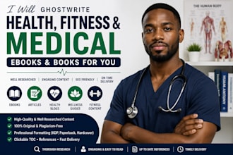 write health, fitness and medical ebook and book, ghost writer and ebook writer