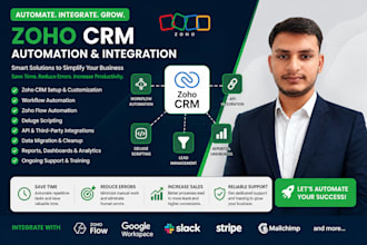 setup zoho CRM, zoho flow automation and API integrations