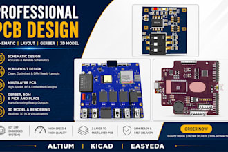 design pcb layout, schematic, altium kicad easyeda pcb, multilayer pcb design
