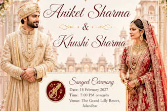 design modern wedding invitation card and digital wedding invite