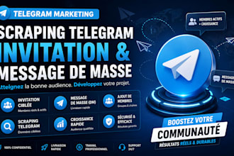 faire scraping telegram, invitation et message de masse