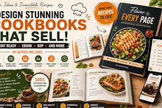 design professional cookbook ebook recipe book layout