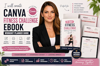create canva fitness challenge ebook workout planner guide