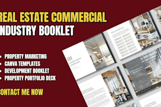 design real estate commercial industry booklet, land property listing brochure