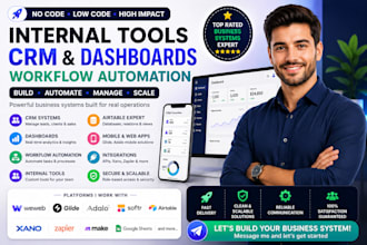 build internal tools CRM dashboards workflow automation with weweb glide adalo