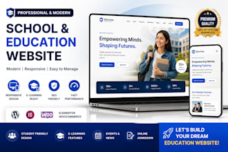 design modern school website, education website, and e learning website