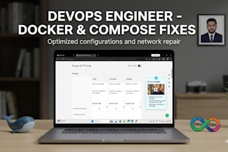 fix your dockerfile, docker compose configuration and container errors