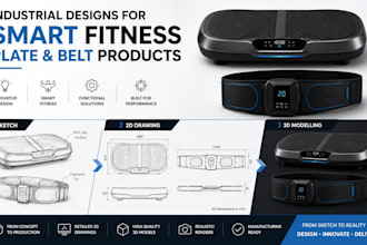create industrial designs for smart fitness plate and belt products