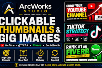 design clickable thumbnails and fiverr gig images