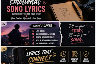 write emotional song lyrics for your music