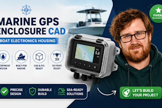 marine gps enclosure cad boat electronics housing stl service pro