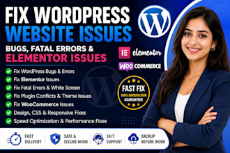 fix wordpress website issues, bugs, fatal errors and elementor issues
