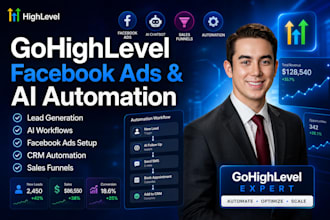 set up gohighevel facebook ads and ghl ai lead automation