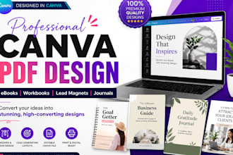 design canva ebook, workbook, lead magnet, journal, pdf lead magnet